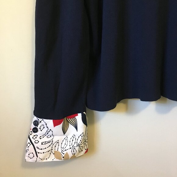 Alfred Dunner Retro 90s Button Up Two Fabric Cardigan - Picture 8 of 15